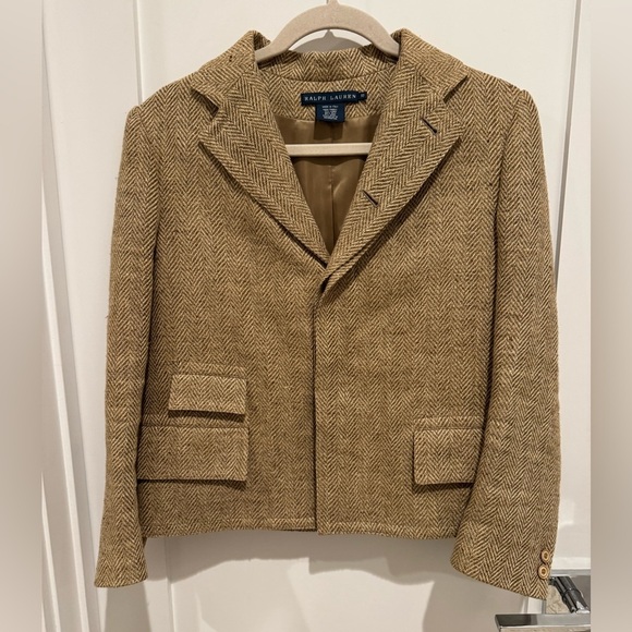 Ralph Lauren Jackets & Blazers - Vintage Ralph Lauren Tan Herringbone Jacket
Size 10 old money preppy Italian